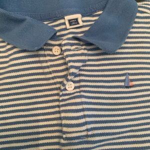 Blots blue and white striped polo